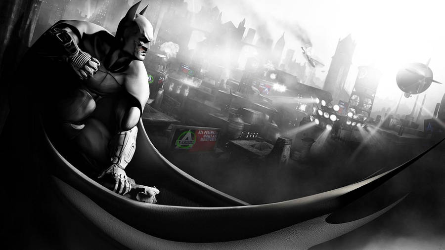 Batman Arkham City Greyscale 4k Wallpaper