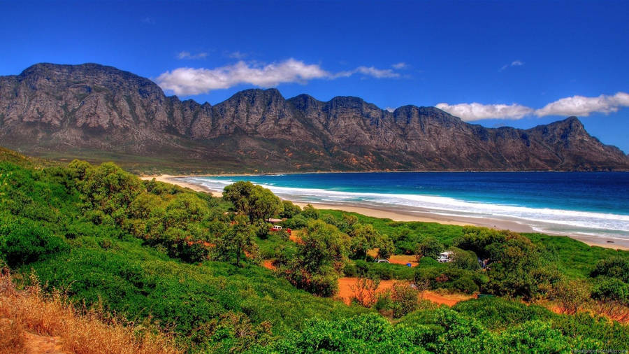 Beach And Mountains In Africa Wallpaper