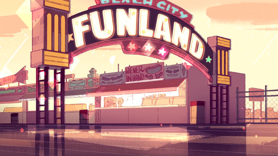 Beach City Funland Steven Universe Ipad Wallpaper