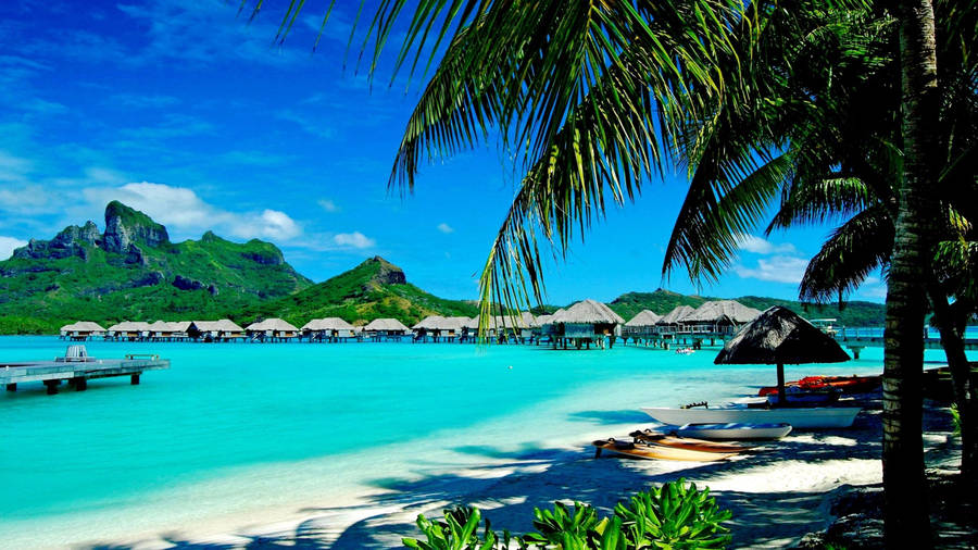 Beach Resort Google Meet Virtual Background Wallpaper