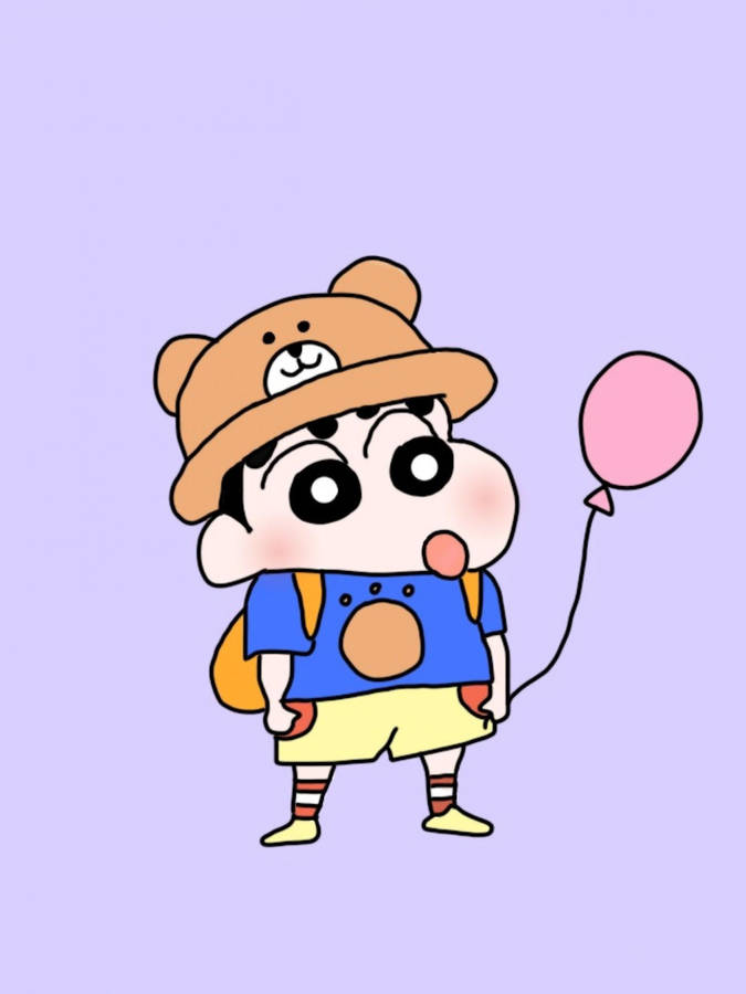 Bear Hat Cute Shinchan Aesthetic Wallpaper