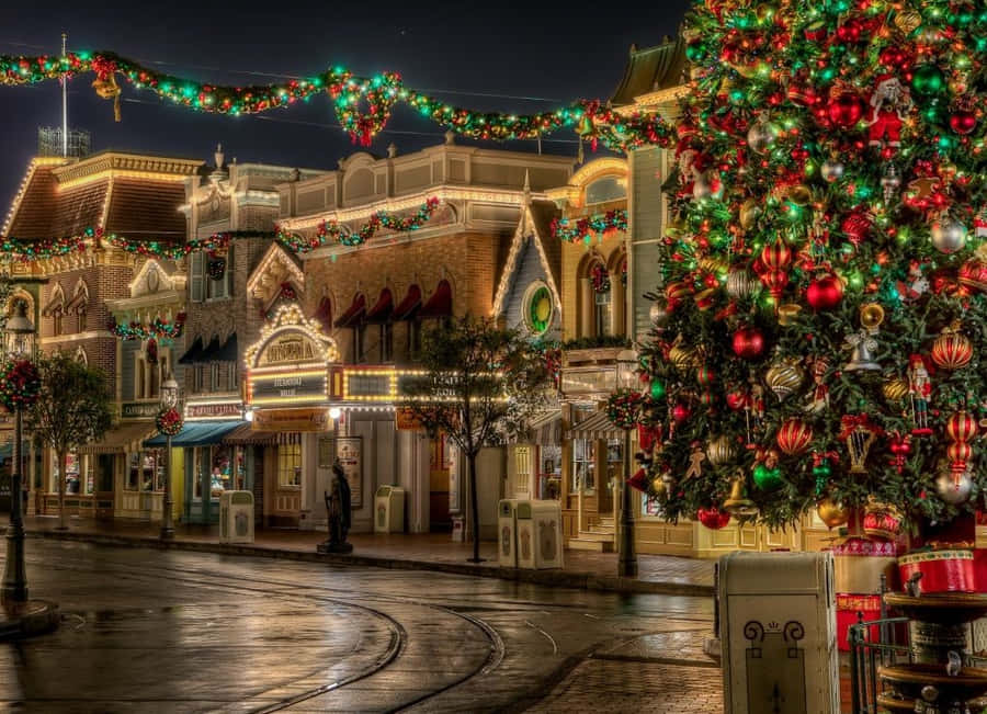 Beautiful Christmas Desktop Buildings Wallpaper