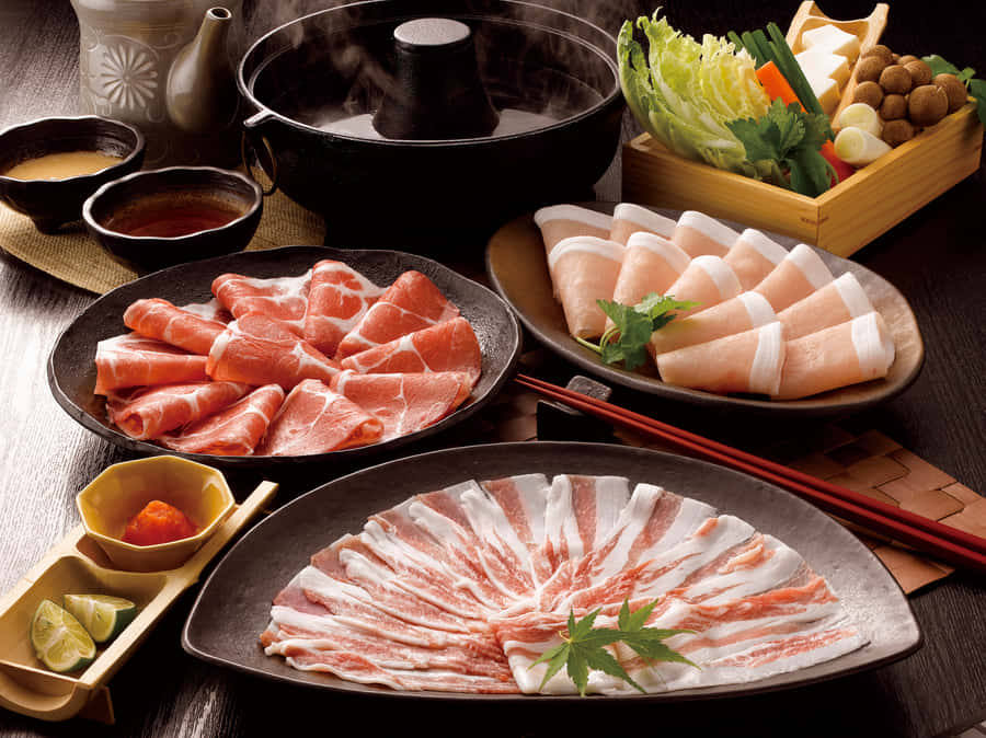 Beautiful Food Aesthetic Shabu-shabu Wallpaper