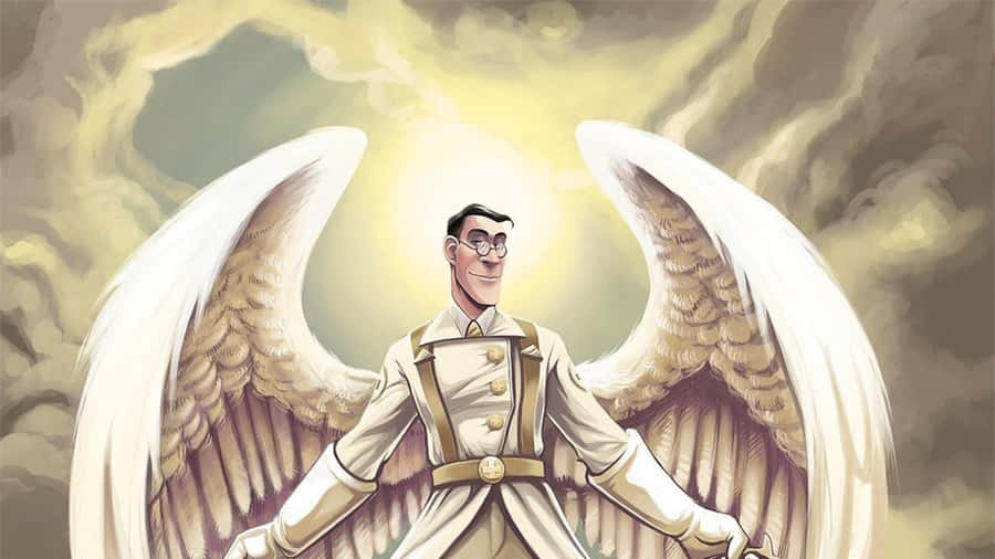 Beautiful Tf2 Medic Villain Wings Wallpaper