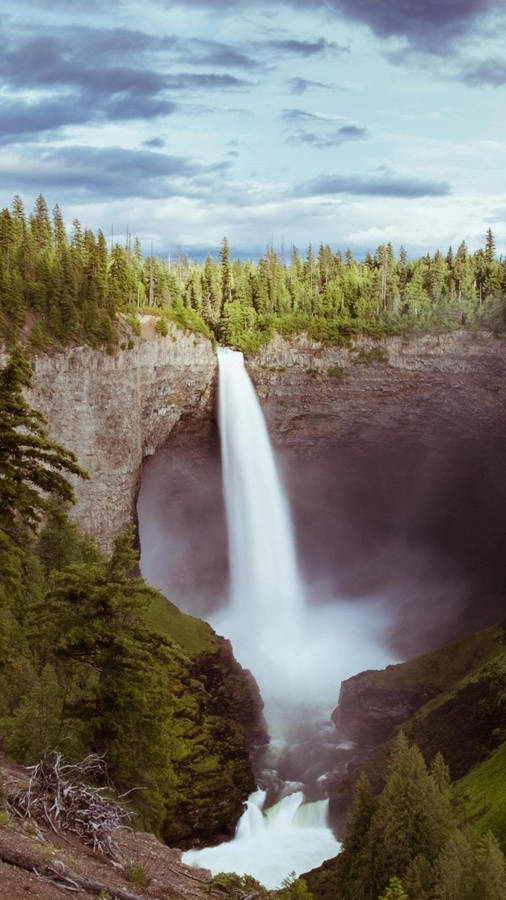 Beautiful Waterfall Foggy Helmcken Wallpaper