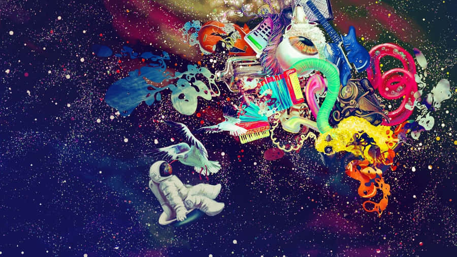 “beautifully Colorful And Abstract Trippy Desktop” Wallpaper