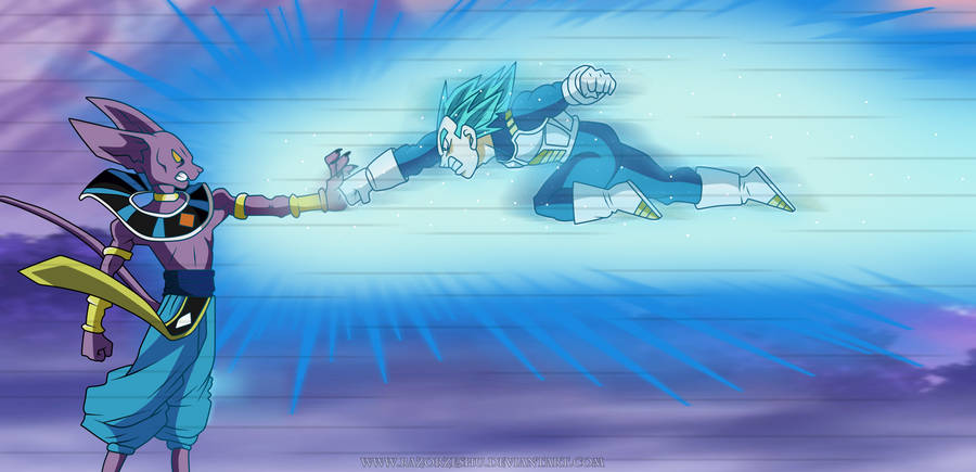 Beerus Blocks Vegeta Wallpaper