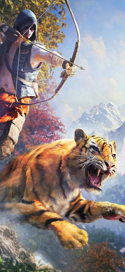 Bengal Tiger In The Vast Landscape Of Far Cry 4 Hd Wallpaper For Phone Wallpaper