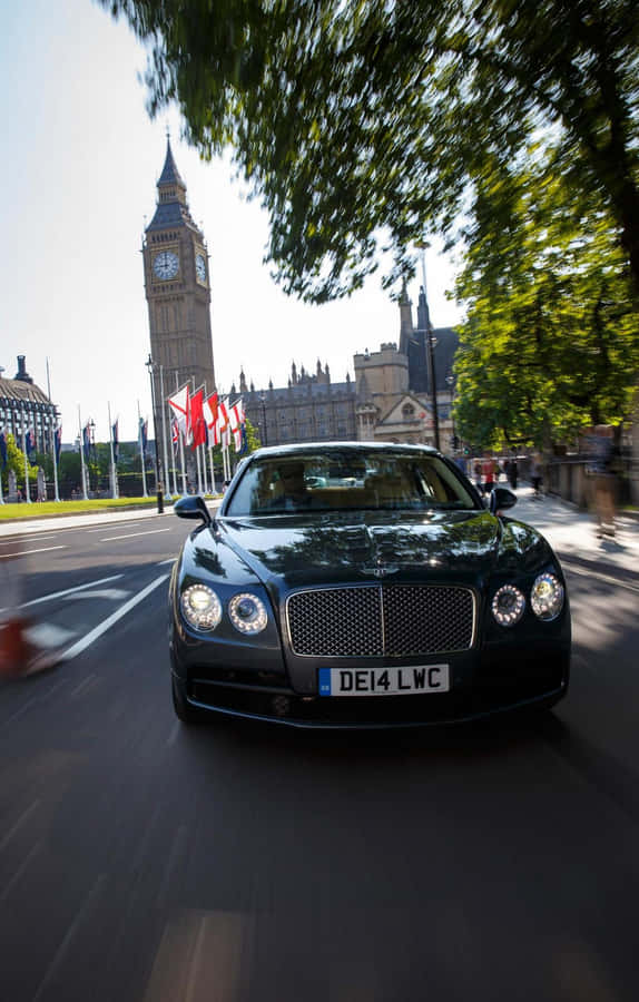 Bentley Car Near Big Ben Iphone Wallpaper