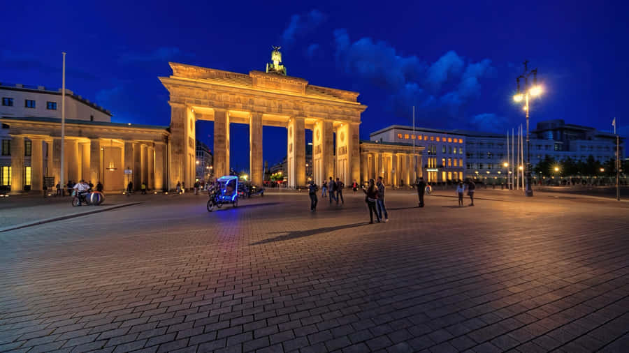 Berlin Germany Brandenburg Gate Distance View Wallpaper