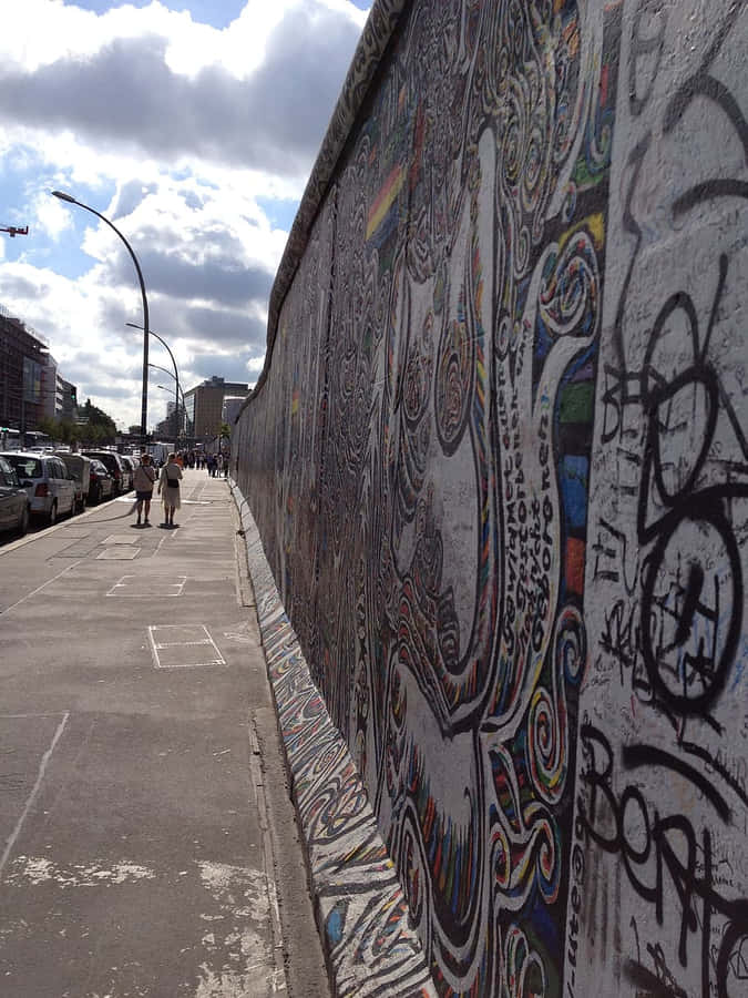 Berlin Wall Sidewalk In Perspective Angle Wallpaper