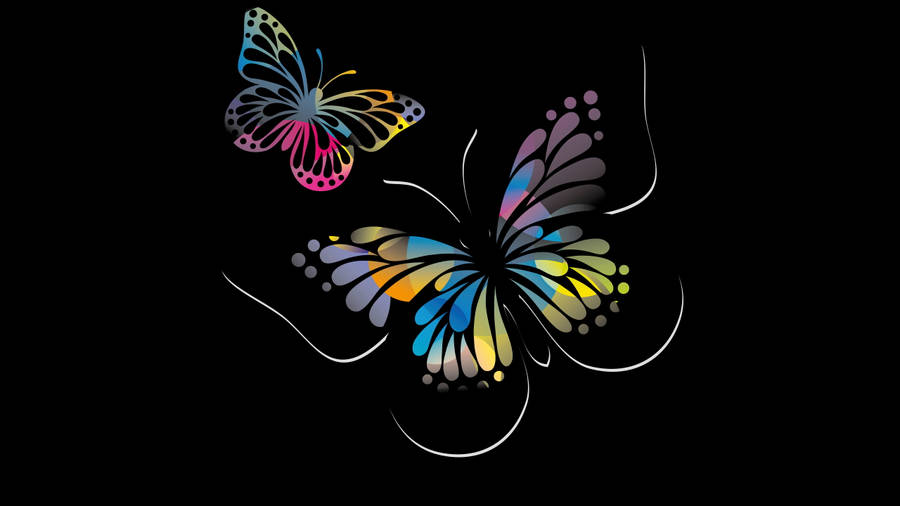 Best Oled Colorful Butterflies Wallpaper