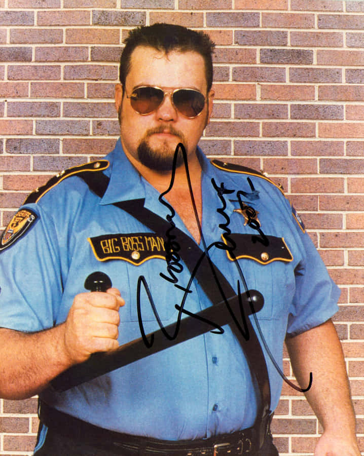 Big Boss Man Autographed Photo Wallpaper