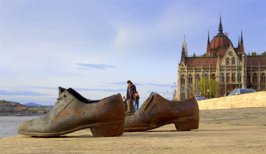 Big Shoes On The Beach Wallpaper