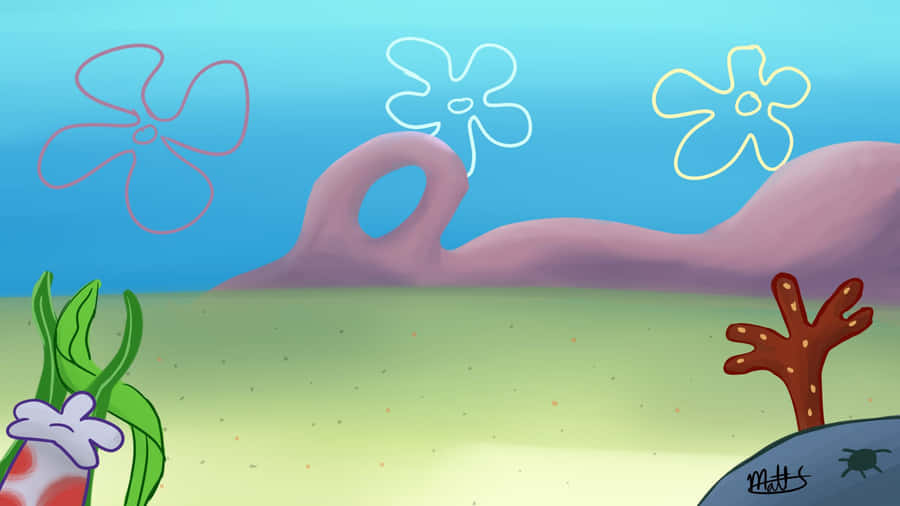 Bikini Bottom Aesthetic Spongebob Desktop Wallpaper