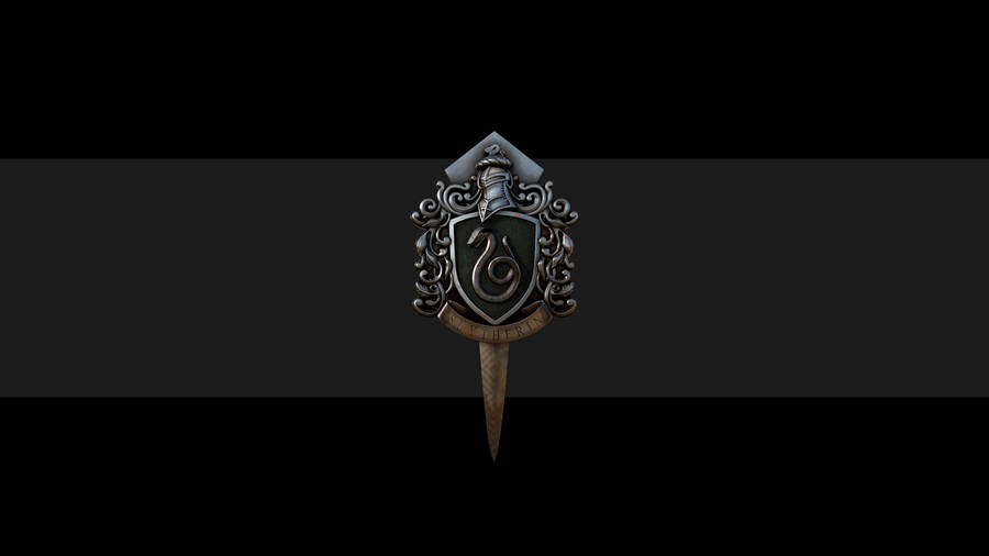 Black 3d Slytherin Badge Wallpaper