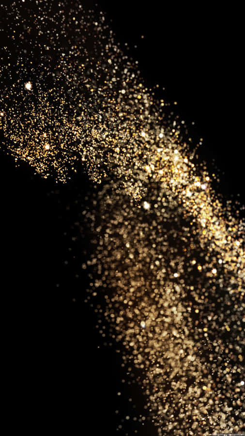 Black And Gold Glitter Grains Phone Wallpaper