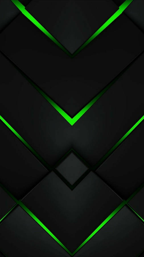 Black And Green Abstract Chevrons Wallpaper
