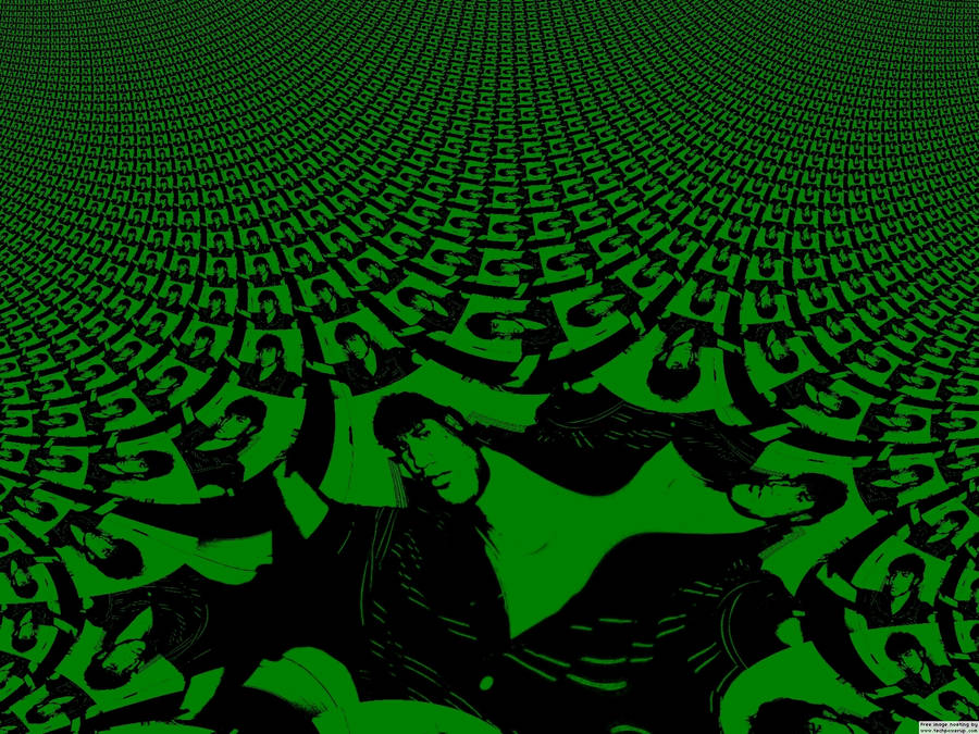 Black And Green Abstract Face Wallpaper