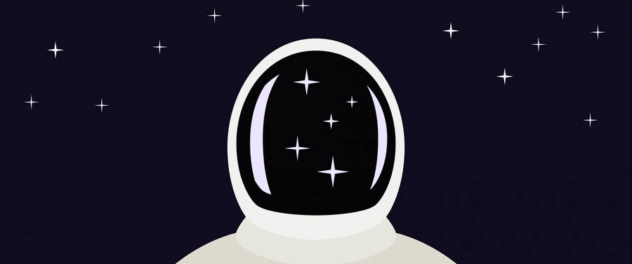 Black And White Astronaut Face Shield Design Wallpaper