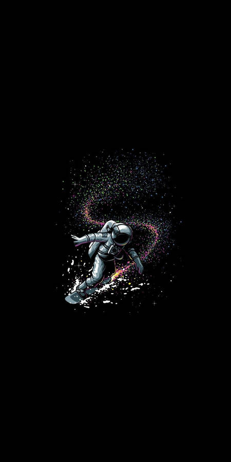 Black And White Astronaut Skate Art Portrait Wallpaper
