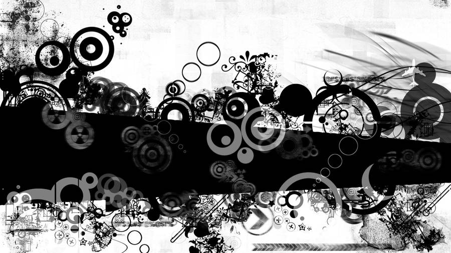 Black And White Circles Wallpaper