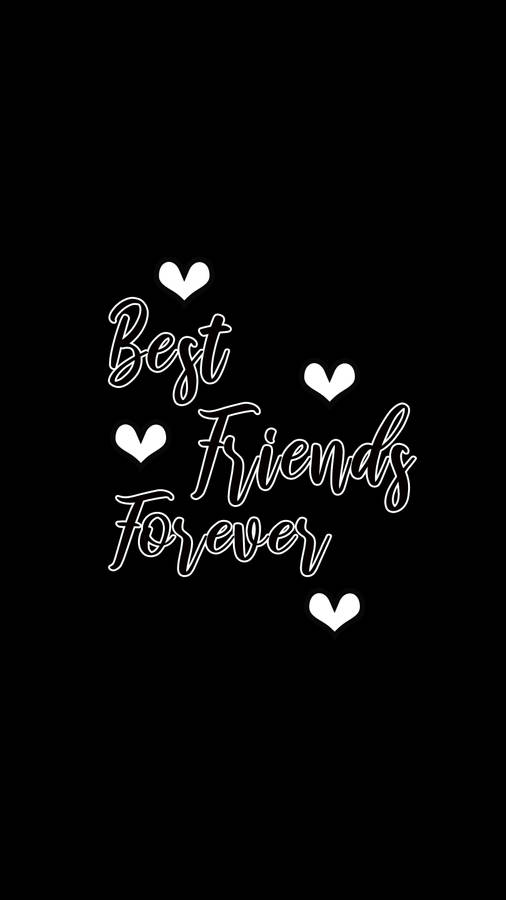 Black And White Cursive Girly Bff Wallpaper