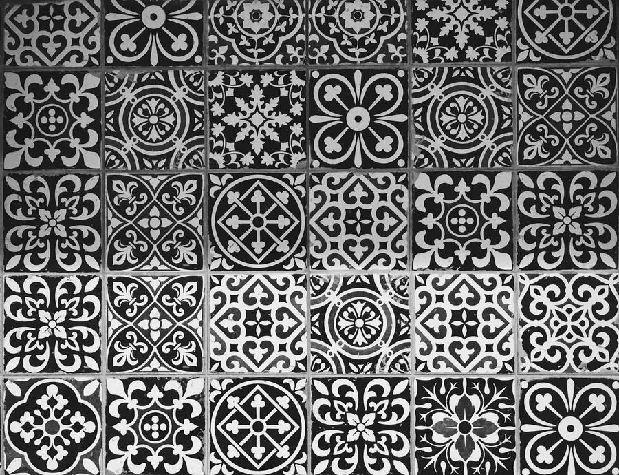 Black And White Damask Patterns Wallpaper