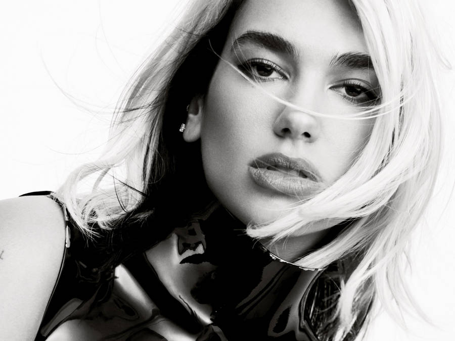 Black And White Dua Lipa Wallpaper