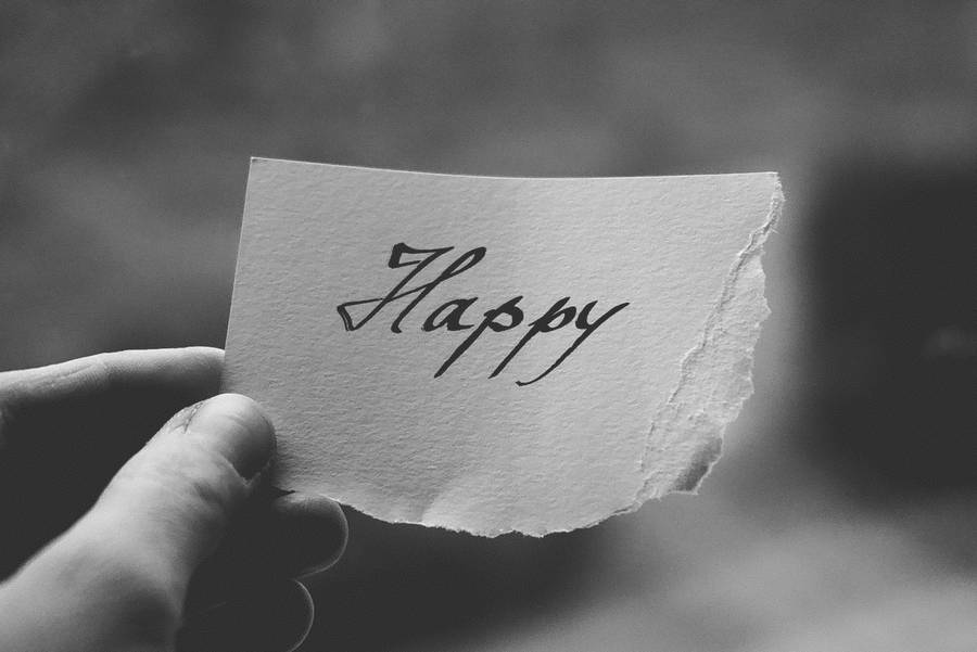 Black And White Happy Paper Wallpaper