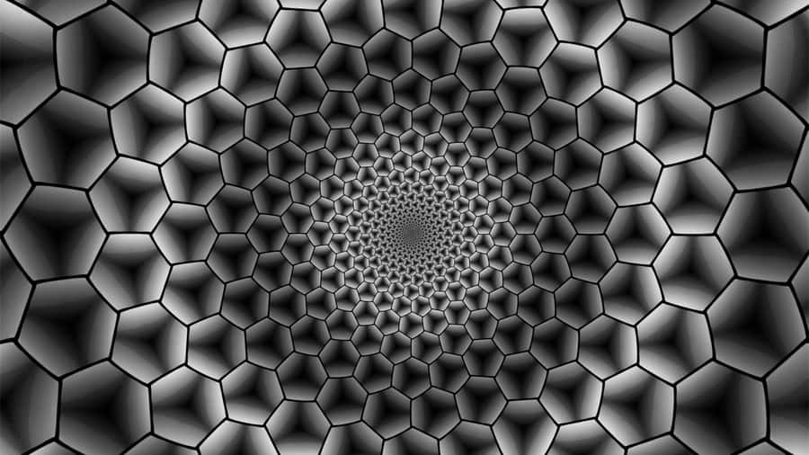Black And White Hexagon Pattern Wallpaper