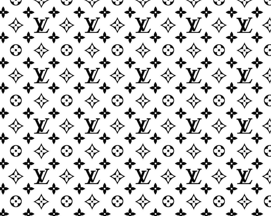 Black And White Lv Monogram Desktop Wallpaper