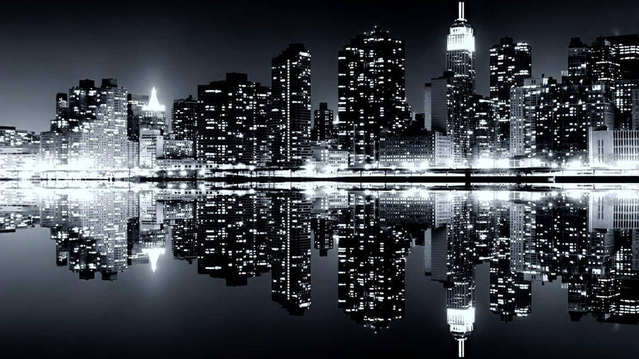 Black And White New York Skyline Photography Wallpaper