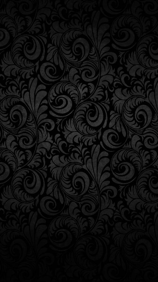 Black Android Wall With Floral Pattern Wallpaper