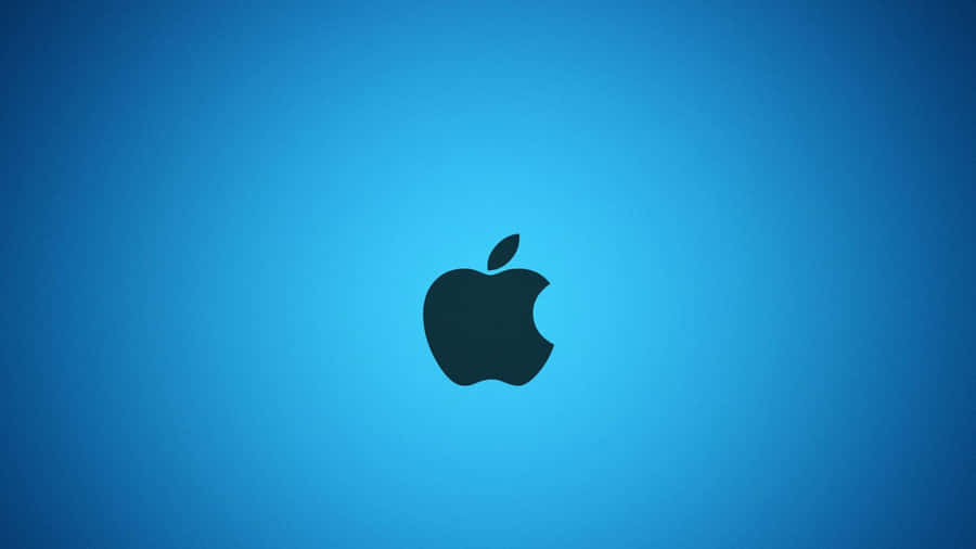 Black Apple Logo In Gradient Blue Wallpaper