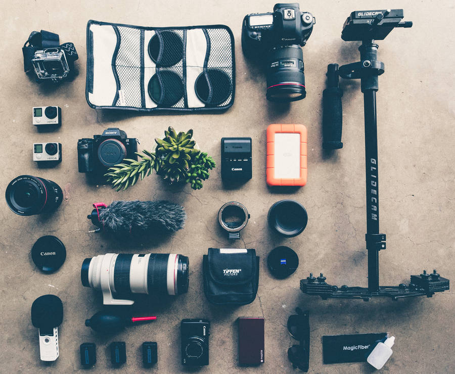 Black Dslr Camera Kit Wallpaper