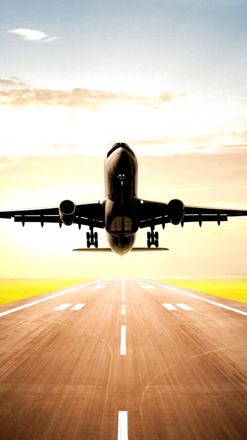 Black Jet Iphone Taking Off Wallpaper