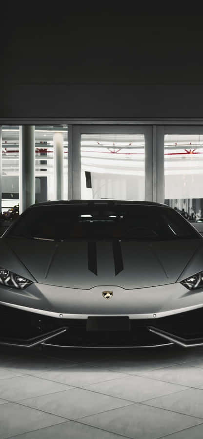 Black Lamborghini Iphone Front View Wallpaper