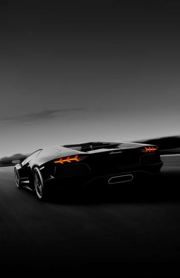 Black Lamborghini Iphone Speeding Night Wallpaper