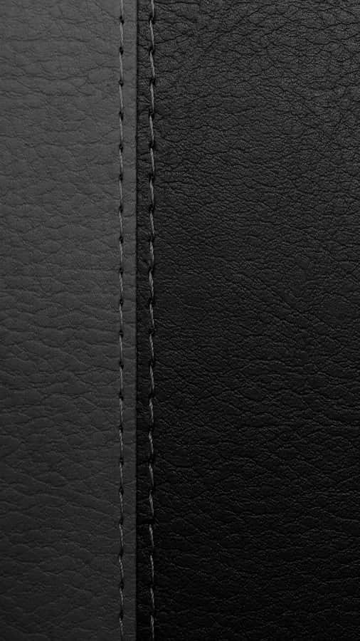 Black Leather Background With Stitching Wallpaper