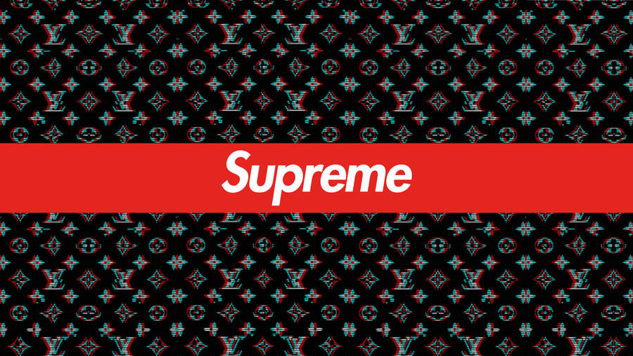 Black Louis Vuitton Supreme Laptop Wallpaper