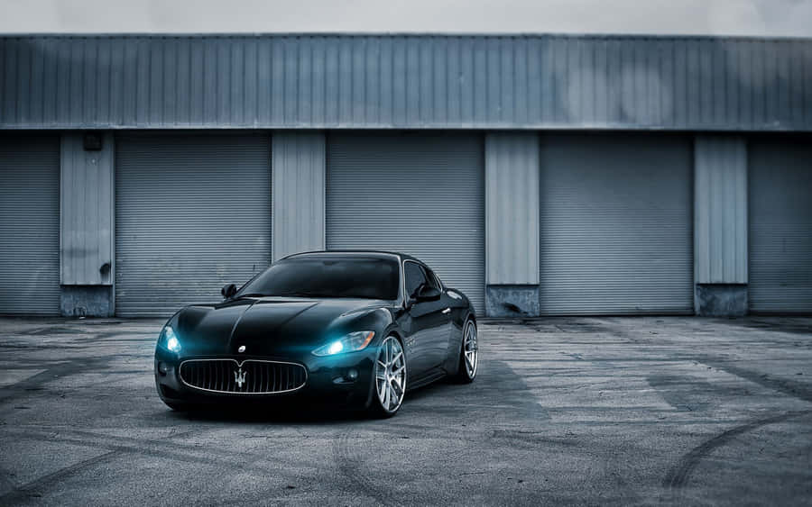 Black Maserati With Neon Headlight 4k Wallpaper