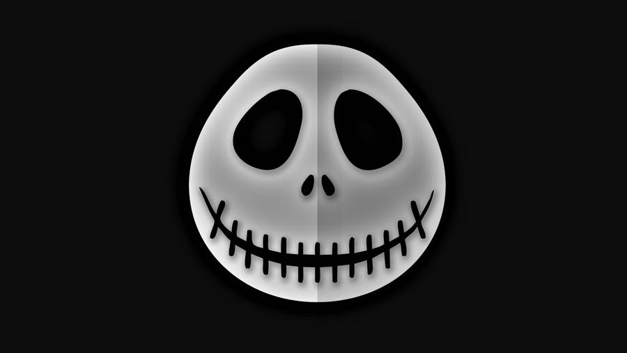 Black Minimalist Jack Skellington Wallpaper