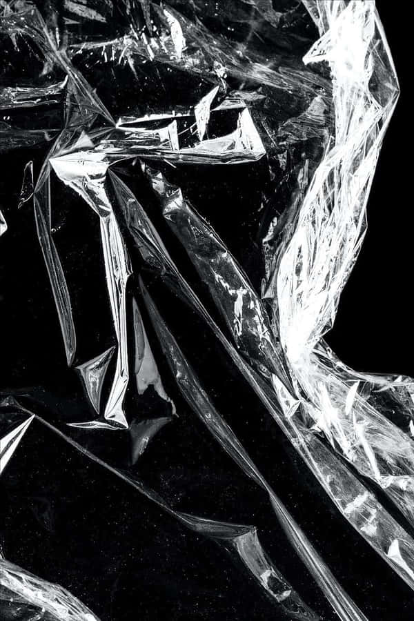 Black Plastic Crumpled Wallpaper