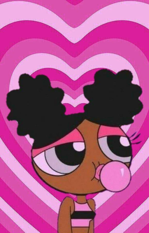 Black Powerpuff Girls Curly Pigtail Buns Wallpaper