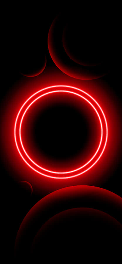 Black Red Neon Circle Wallpaper