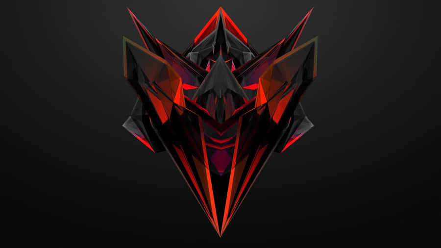 Black Red Neon Geometric Dragon Wallpaper