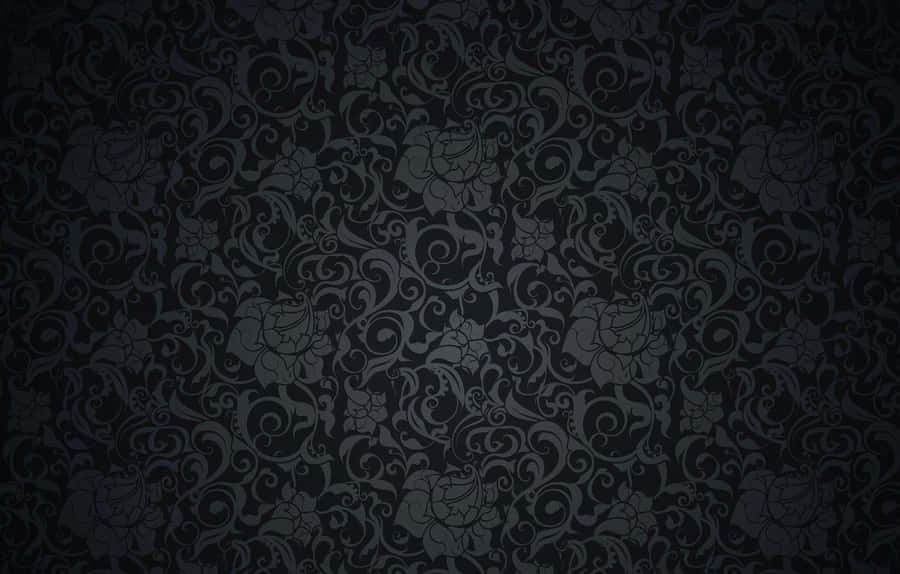 Black Retro Floral Textile Wallpaper