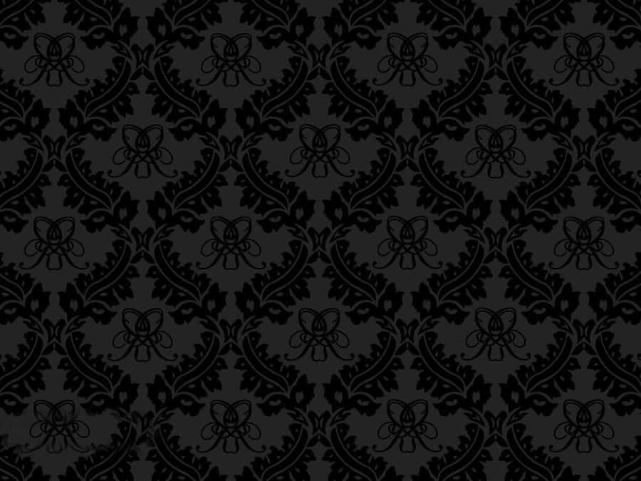 Black Retro Royal Damask Wallpaper