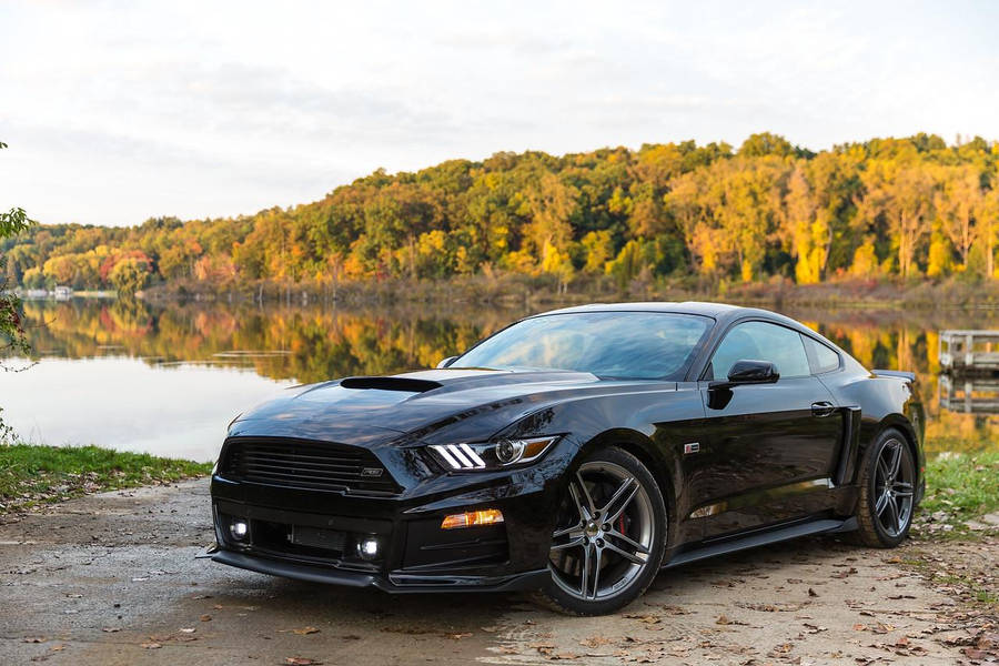Black Roush Mustang V6 Wallpaper